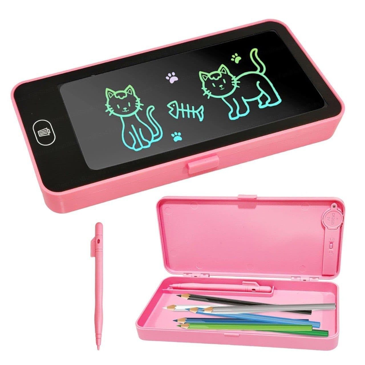 FunBlast 2-in-1 LCD Digital Slate Pencil Box | Mess-Free Drawing & Storage