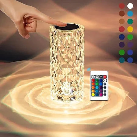 Enchanting Crystal RGB LED Touch Lamp | Night Light with Remote